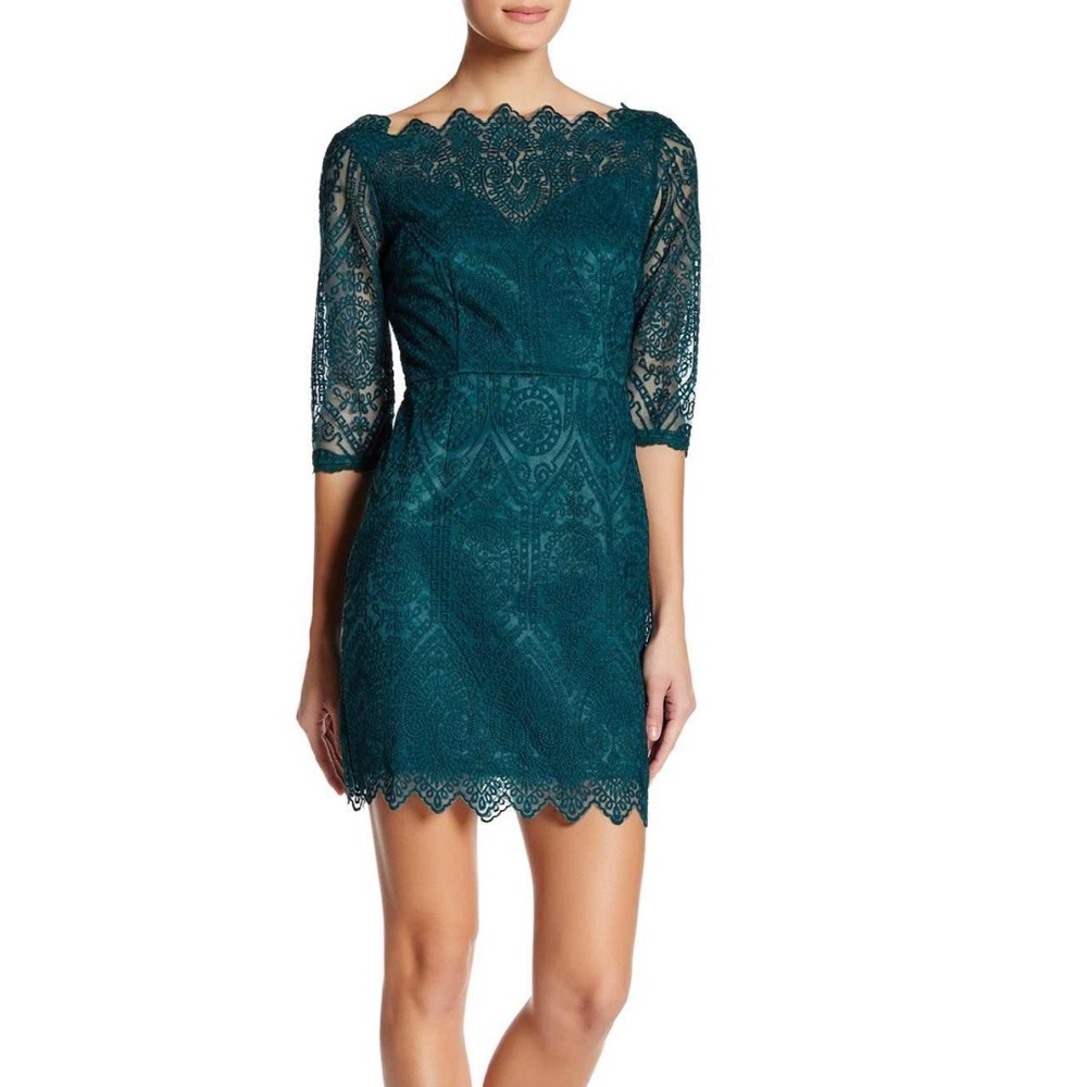 💚💚💚 New Scalloped Lace Dress Teal L
